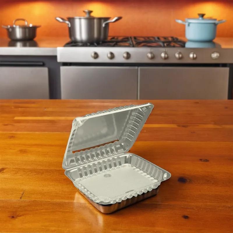 Take-Out Container Hinged 8X8 IN OPS Clear Shallow 125 Count/Pack 2 Packs/Case 250 Count/Case