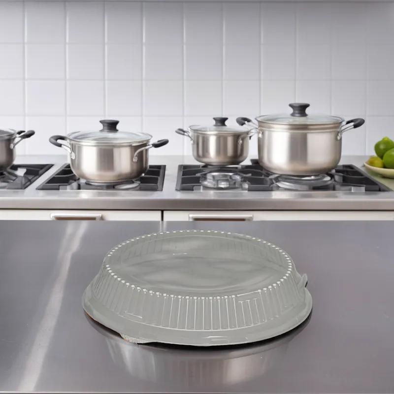 Lid Dome 10.25X1.375 IN 1 Compartment PET Clear Round For Plate Unhinged 200/Case