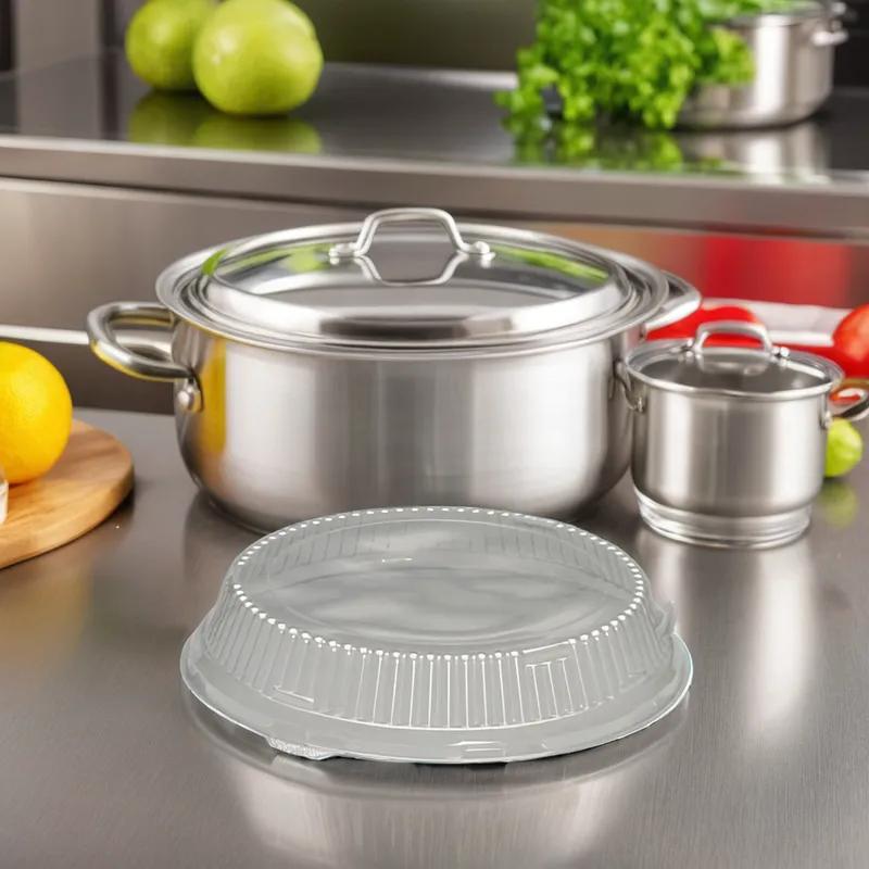 Lid Dome 10.25X1.375 IN 1 Compartment PET Clear Round For Plate Unhinged 200/Case