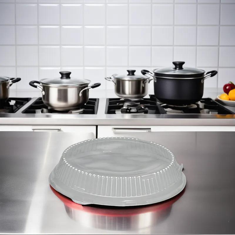 Lid Dome 10.25X1.375 IN 1 Compartment PET Clear Round For Plate Unhinged 200/Case