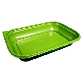 Take-Out Container Base 10X7X1.75 IN PP Green Rectangle Microwave Safe 400/Case