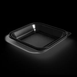 Take-Out Container Base 9.25X9.25X1.5 IN PP Black Microwave Safe 400/Case
