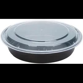 Take-Out Container Base & Lid Combo 48 OZ PP Black Clear Round 50 Count/Box 3 Box/Case 150 Count/Case