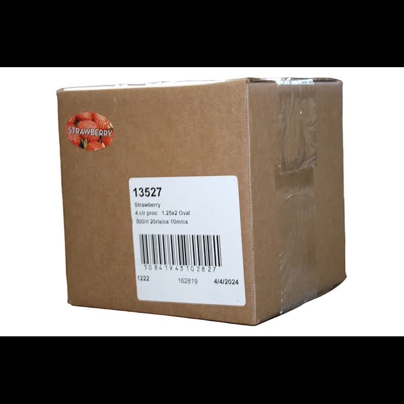 Strawberry Bakery Flavor Label 1.25X2 IN Oval 4 Color Process 500 Count/Roll 20 Rolls/Case 10000 Count/Case