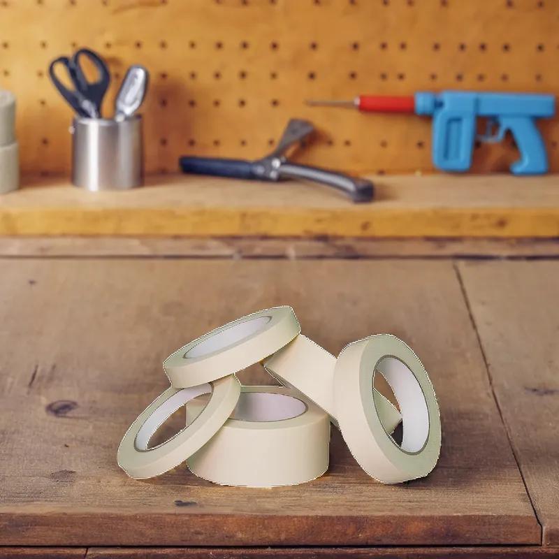 Masking Tape 1IN X60YD Natural Crepe Paper Adhesive 1/Roll