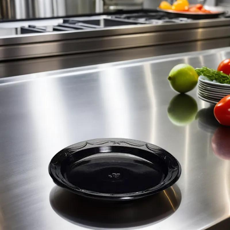 Plate 6 IN Plastic Black 125 Count/Pack 8 Packs/Case 1000 Count/Case