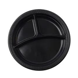 Plate 10.25 IN 3 Compartment PP Black Round 400/Case