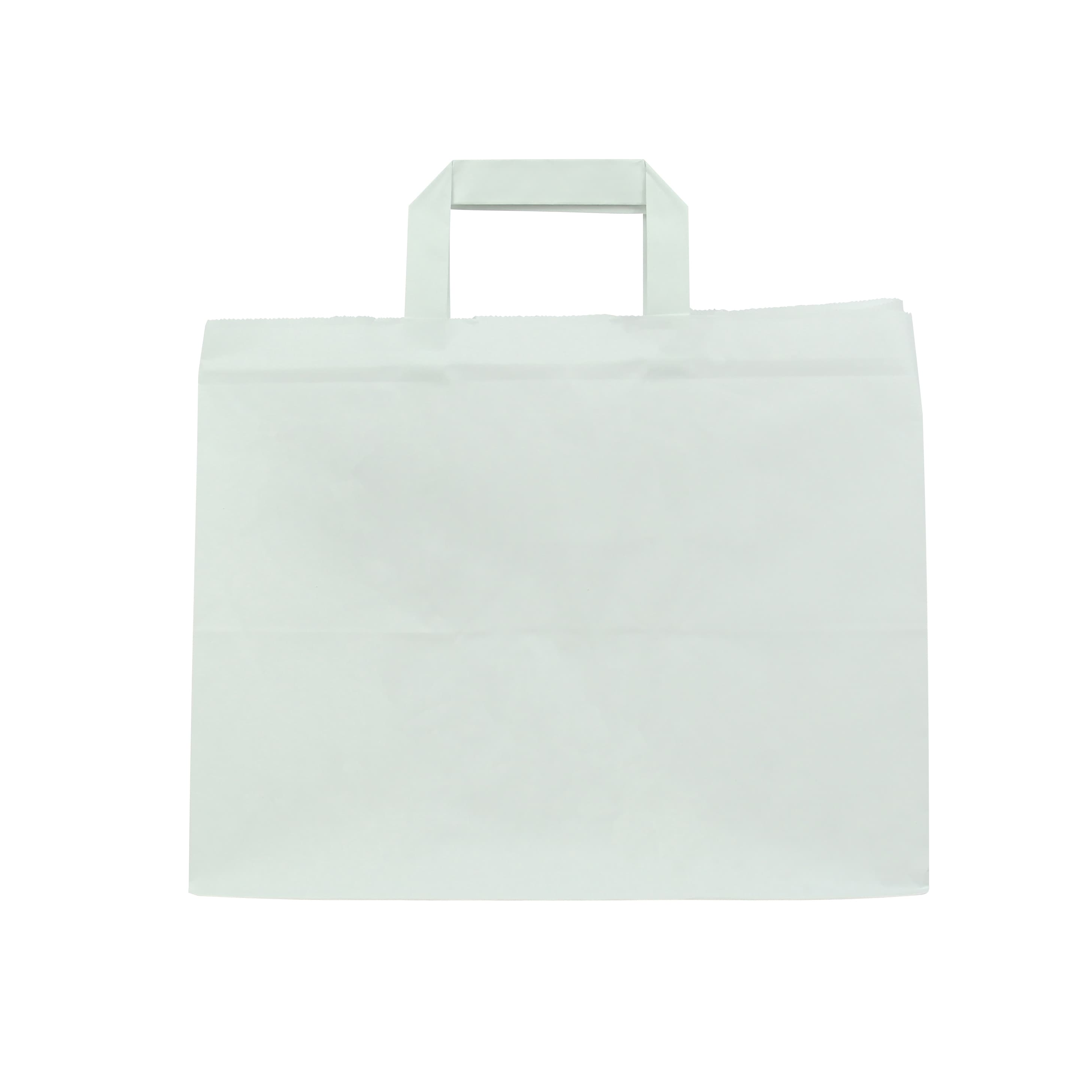 Bag 12.6X8.66X9.45 IN Paper White With Handle 250 Count/Case