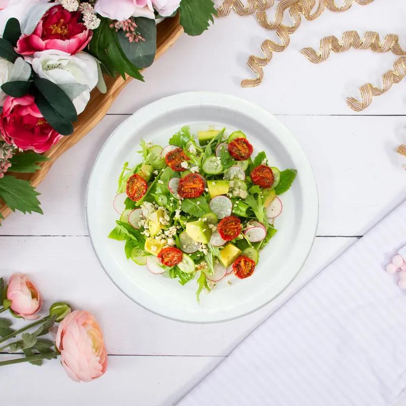 Solo® Plate 8.5X0.7 IN Coated Paper Bare® Stock Print Round Medium Weight Freezer Safe 125 Count/Pack 4 Packs/Case