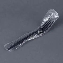 Poly King® Fork PP Black Medium Heavy Wrapped 1000/Case