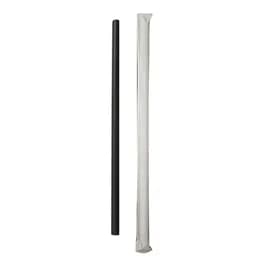Giant Straw 7.75 IN PP Black Wrapped 3000/Case