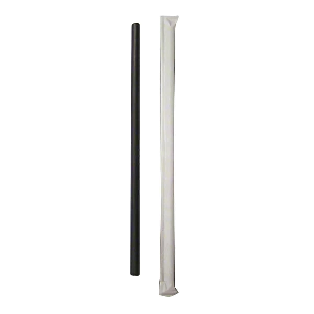 Giant Straw 7.75 IN PP Black Wrapped 3000/Case