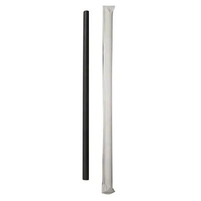 Giant Straw 7.75 IN PP Black Wrapped 3000/Case