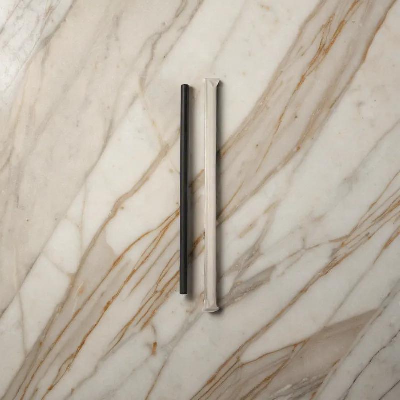 Giant Straw 7.75 IN PP Black Wrapped 3000/Case