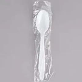 Poly King® Teaspoon PP White Heavyweight Individually Wrapped 1000/Case