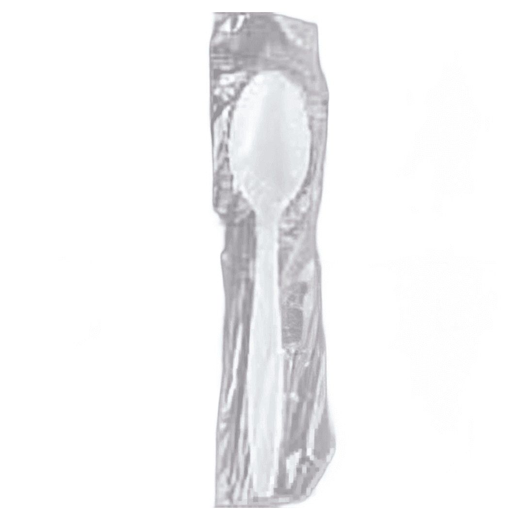 Poly King® Teaspoon PP White Heavyweight Individually Wrapped 1000/Case