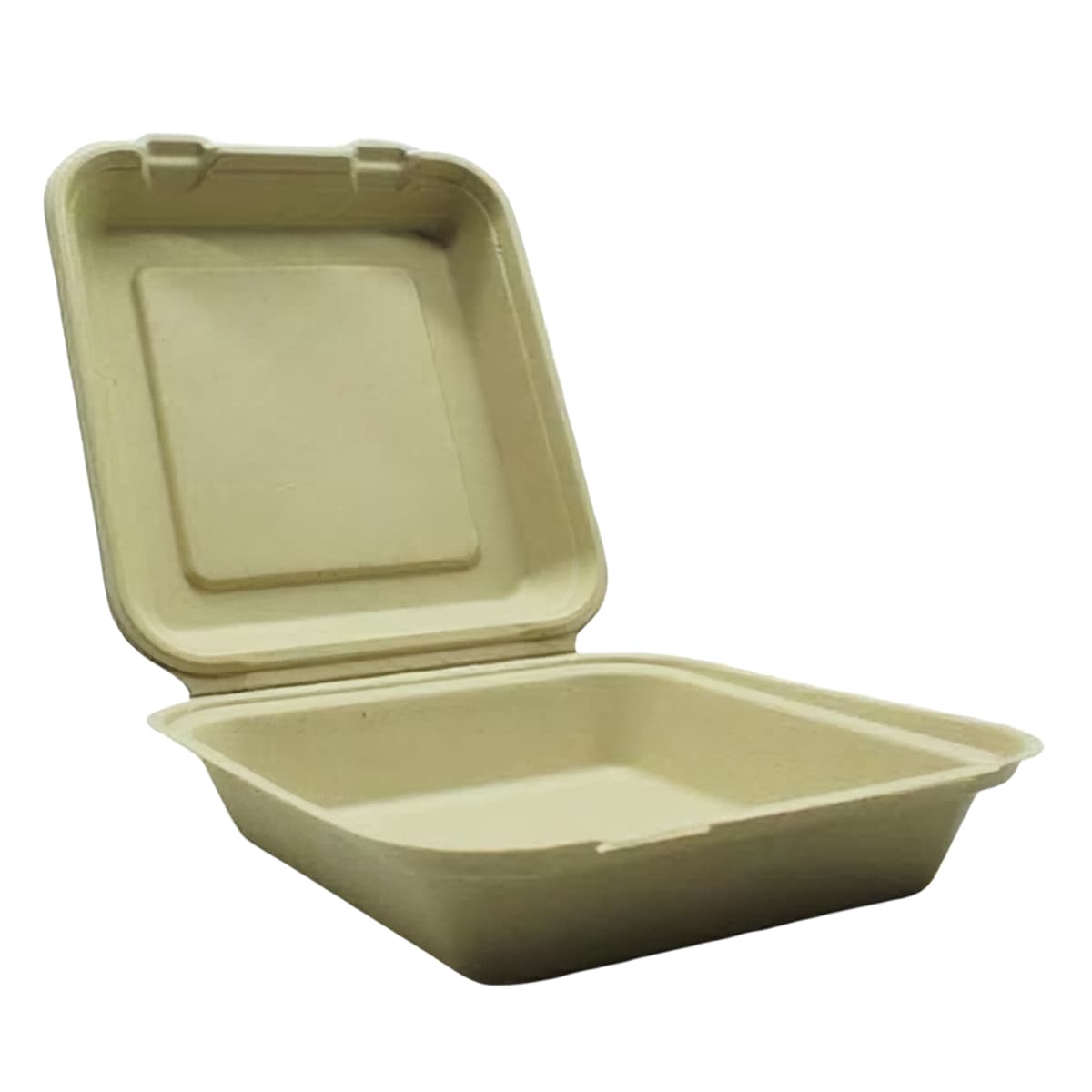 Take-Out Container Hinged 8.5X8X2.7 IN Sugarcane Kraft 200/Case