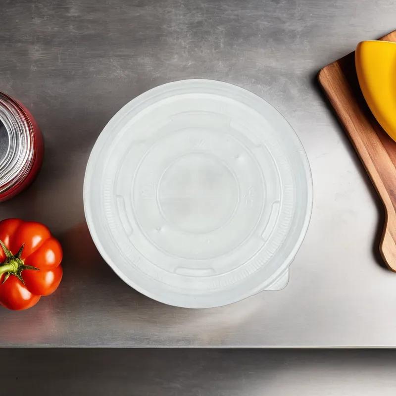 Lid Flat 4.53X0.32 IN PP Clear Round For 12-16 OZ Soup Cup 500/Case