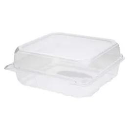 Take-Out Container Hinged 8X8 IN PET Clear 250/Case