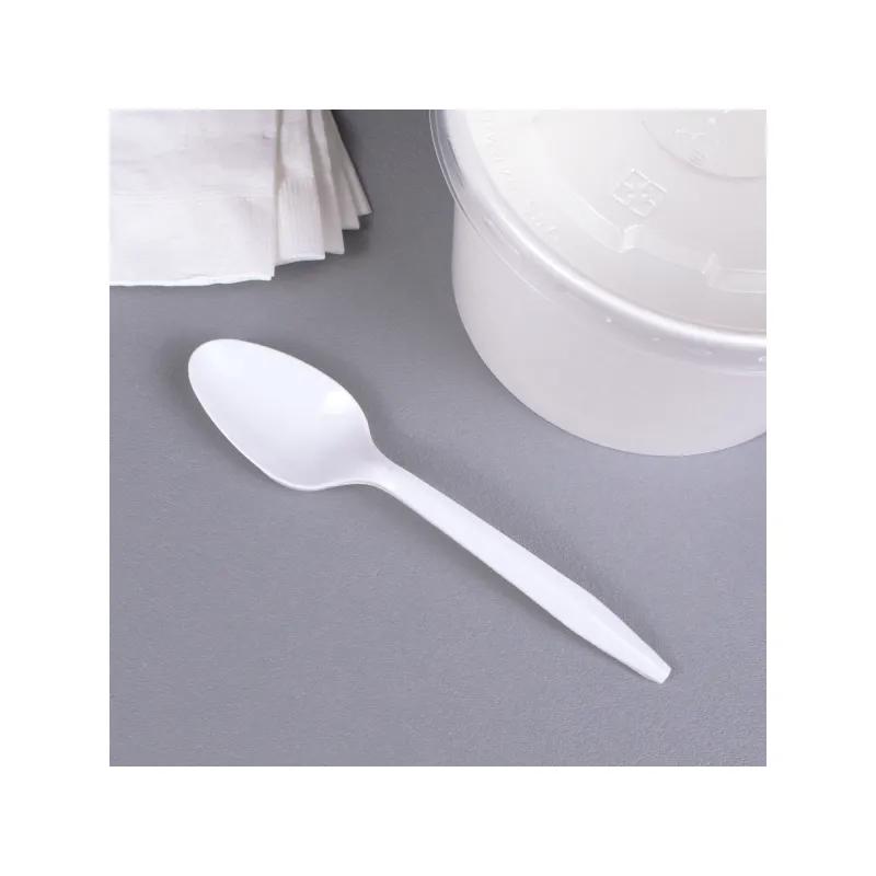 Teaspoon PP White Medium Weight 100 Count/Bag 10 Bags/Case 1000 Count/Case