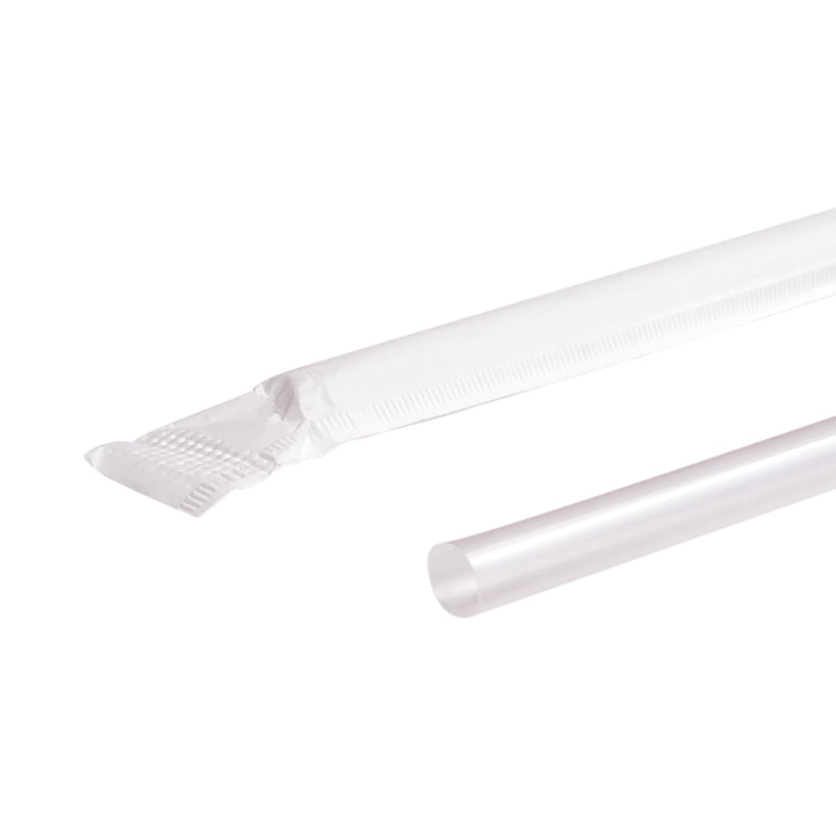 Karat® Jumbo Straw 0.2X7.75 IN Plastic Clear Paper Wrapped 2000/Case