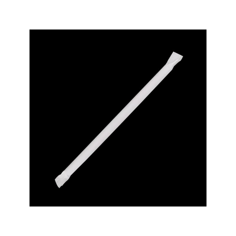 Giant Straw 7.75 IN Paper Clear 300 Count/Pack 25 Packs/Case 7500 Count/Case