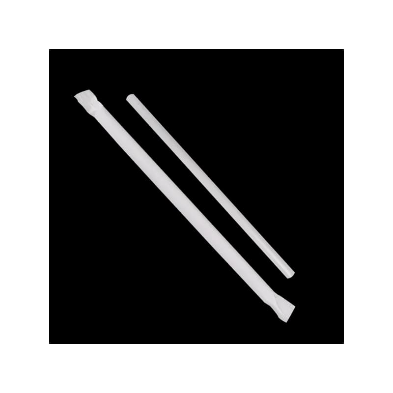 Giant Straw 7.75 IN Paper Clear 300 Count/Pack 25 Packs/Case 7500 Count/Case