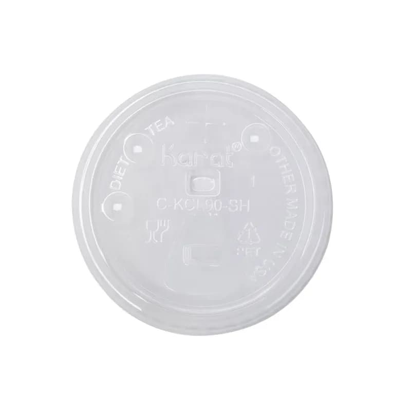 Karat® Lid 3.54 IN PET Clear For 12-22 FLOZ Cup Strawless 1000/Case