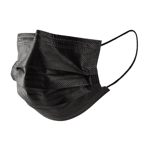 Karat® Mask Black 3PLY Disposable Ear Loop 50/Pack