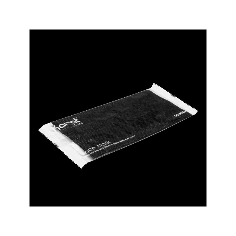 Karat® Mask Black 3PLY Disposable Ear Loop 50/Pack