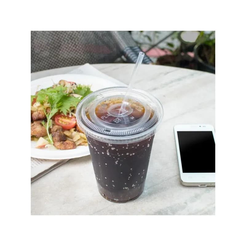 Karat Earth Lid Flat 98MM PLA Translucent For 12-24 OZ Cup 1000/Case