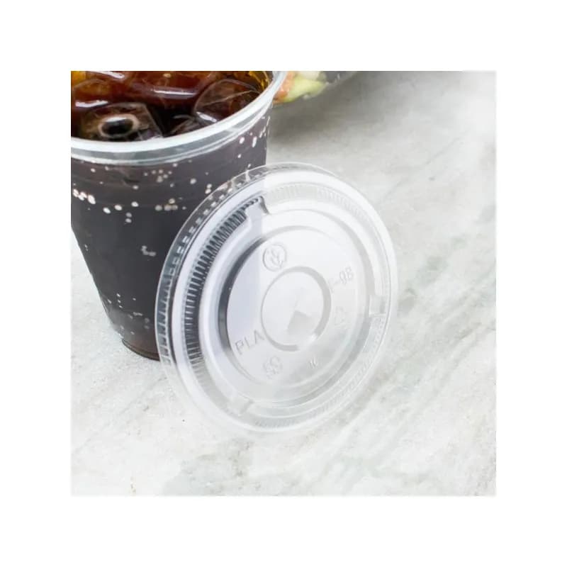 Karat Earth Lid Flat 98MM PLA Translucent For 12-24 OZ Cup 1000/Case