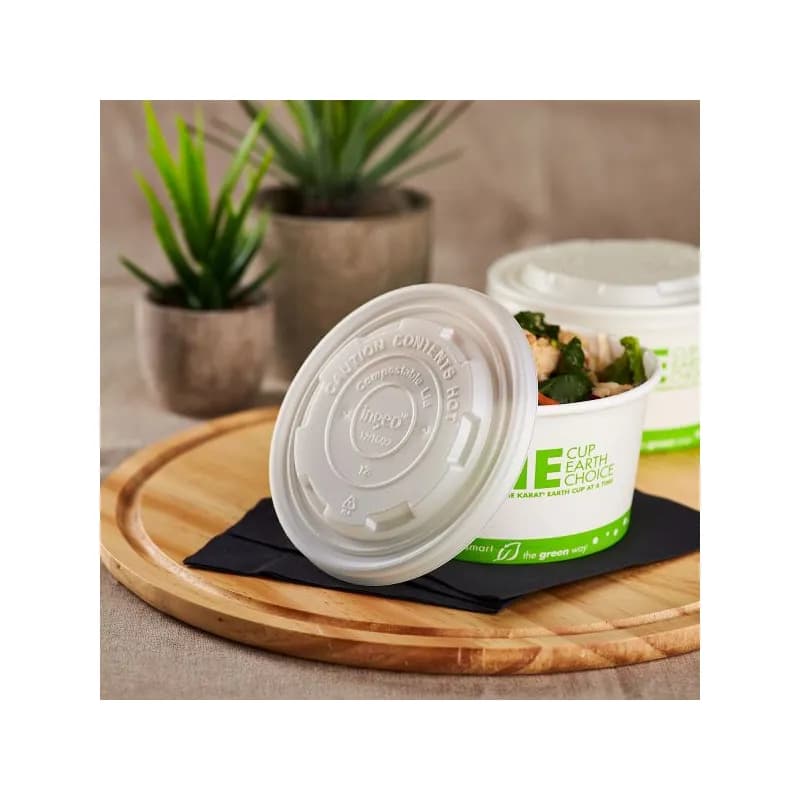 Karat Earth Lid Flat 114.6MM PLA For 12-16 OZ Cup 500/Case