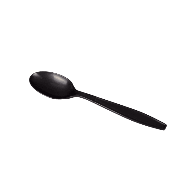 Karat® Teaspoon PP Black Extra Heavy 100 Count/Bag 10 Bags/Case 1000 Count/Case