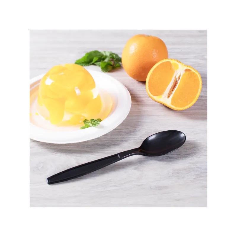 Karat® Teaspoon PP Black Extra Heavy 100 Count/Bag 10 Bags/Case 1000 Count/Case