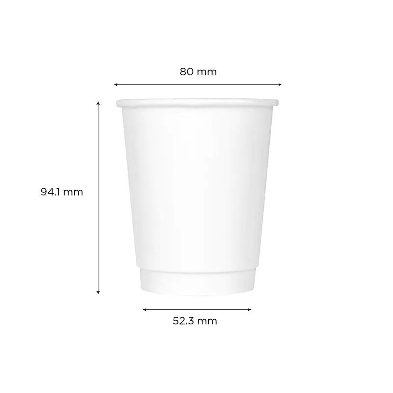 Karat® Hot Cup 8 OZ Double Wall Poly-Coated Paper White Insulated 500/Case