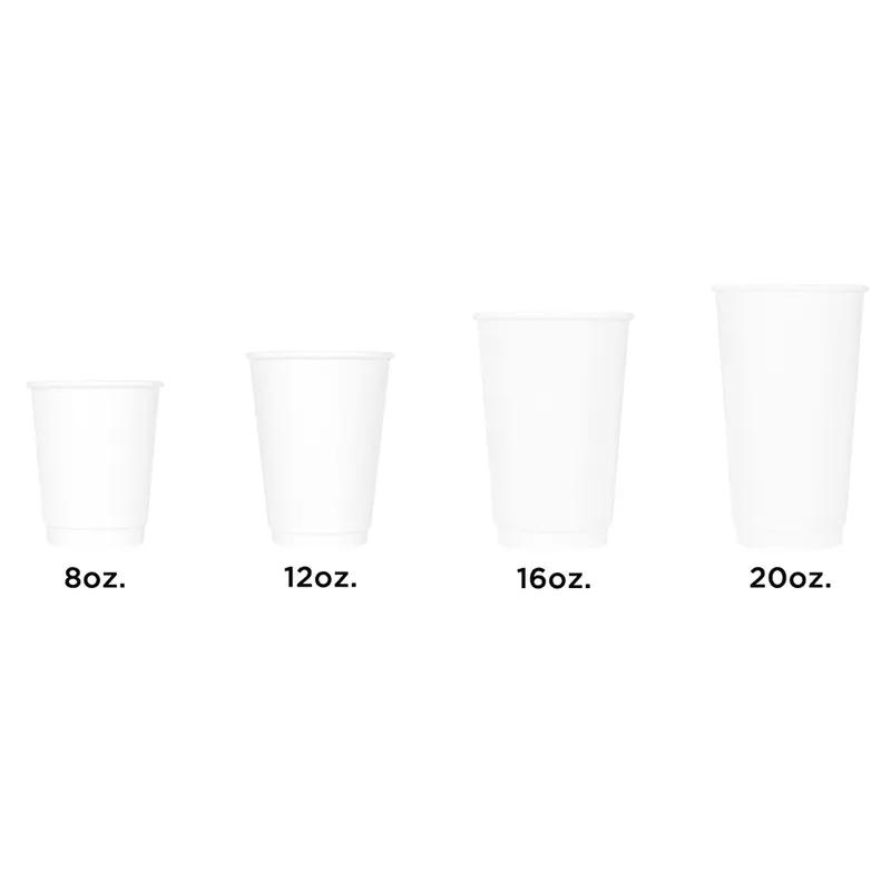 Karat® Hot Cup 8 OZ Double Wall Poly-Coated Paper White Insulated 500/Case