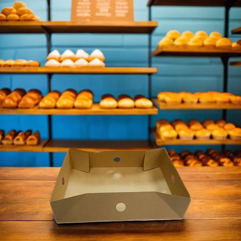 #2 Donut Tray 13.5X9.875X3.5 IN Kraft With Holes 200/Case