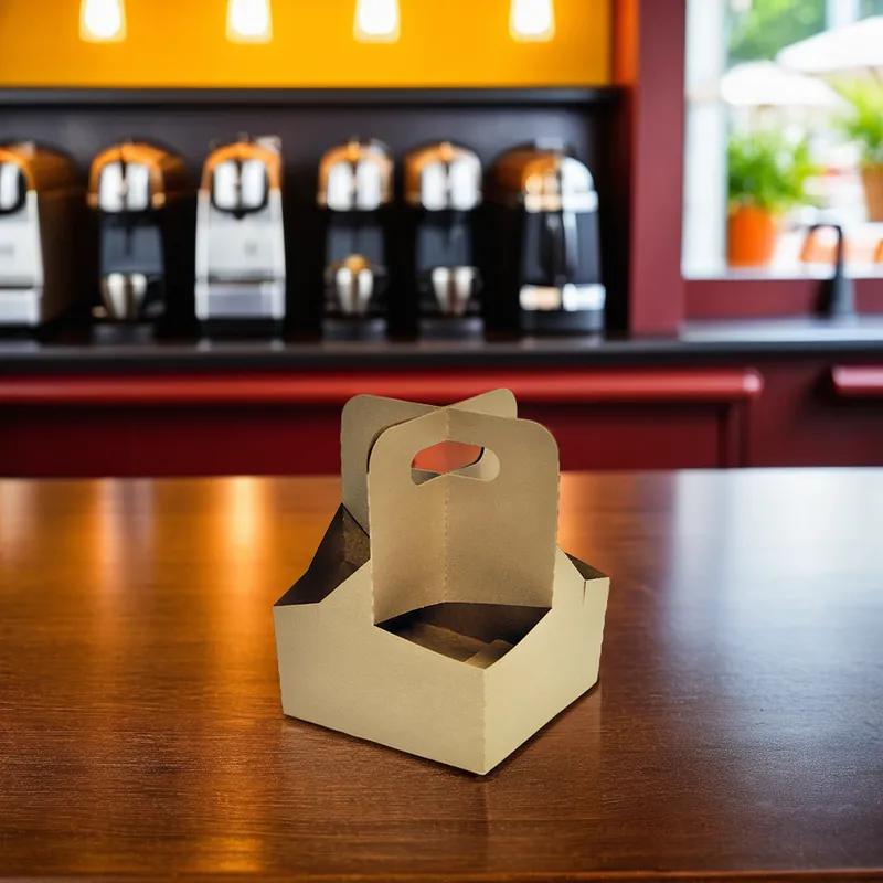 Cup Carrier 7X7 IN 4 Compartment For 12-32 OZ With Handle 200/Case