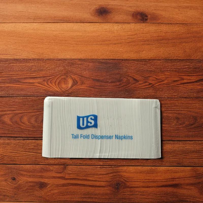 Dispenser Napkins 6X13.5 IN White Paper 1PLY Tall Fold 10000/Case