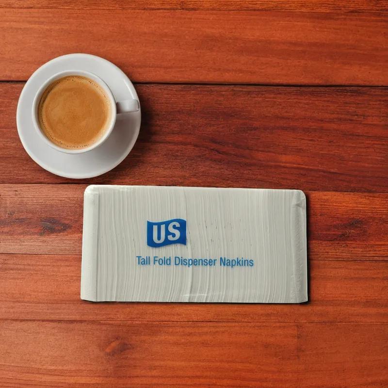 Dispenser Napkins 6X13.5 IN White Paper 1PLY Tall Fold 10000/Case