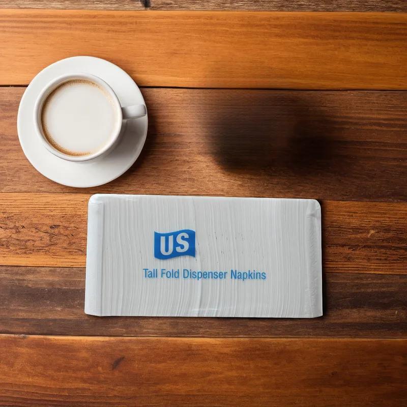 Dispenser Napkins 6X13.5 IN White Paper 1PLY Tall Fold 10000/Case