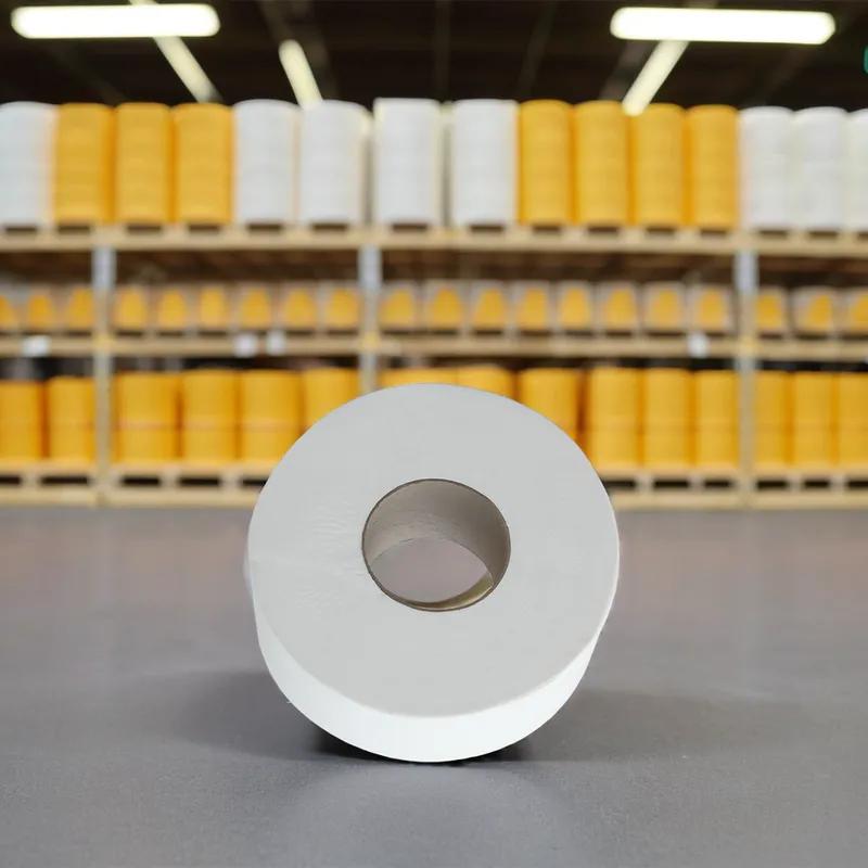 Toilet Paper & Tissue Roll 3.25IN 1000 FT 2PLY White Jumbo (JRT) 9IN Roll 12/Case