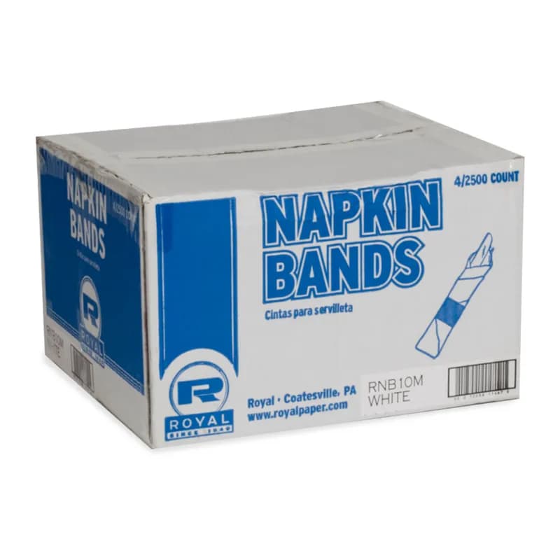 Napkin Bands 4.5X1.5 IN White Paper 2500 Count/Pack 4 Packs/Case 10000 Count/Case