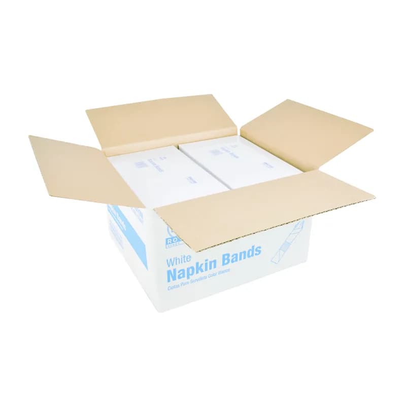 Napkin Bands 4.5X1.5 IN White Paper 2500 Count/Pack 4 Packs/Case 10000 Count/Case