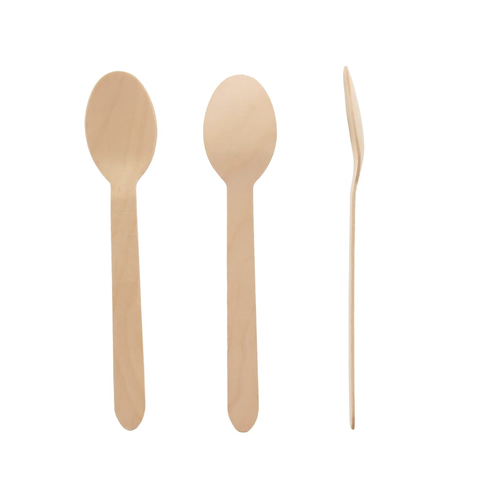 PrimeWare® Spoon 6.1 IN Wood 50 Count/Pack 20 Packs/Case 1000 Count/Case