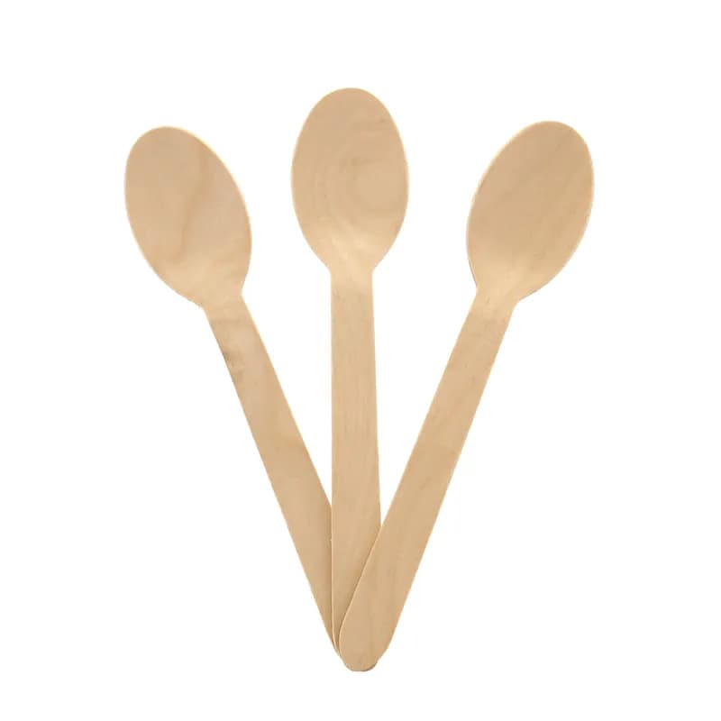 PrimeWare® Spoon 6.1 IN Wood 50 Count/Pack 20 Packs/Case 1000 Count/Case
