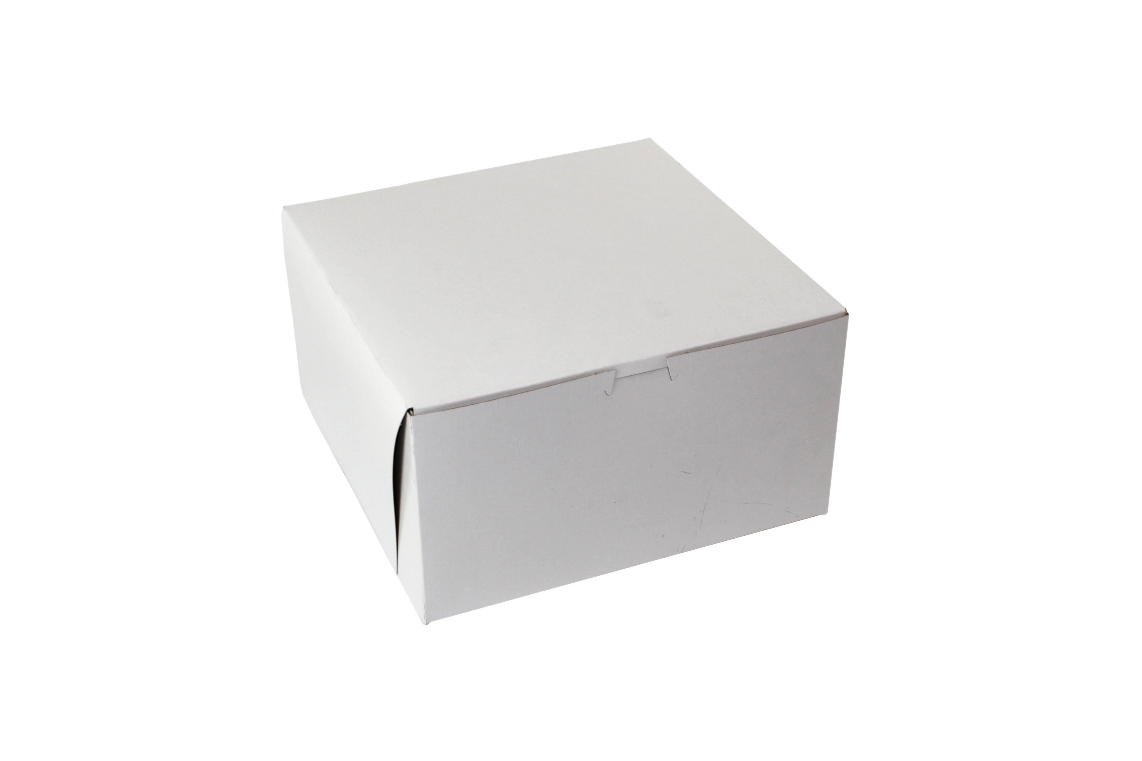 Bakery Box 10X10X5.5 IN Paperboard White Corner Lock 1-Piece 100/Case
