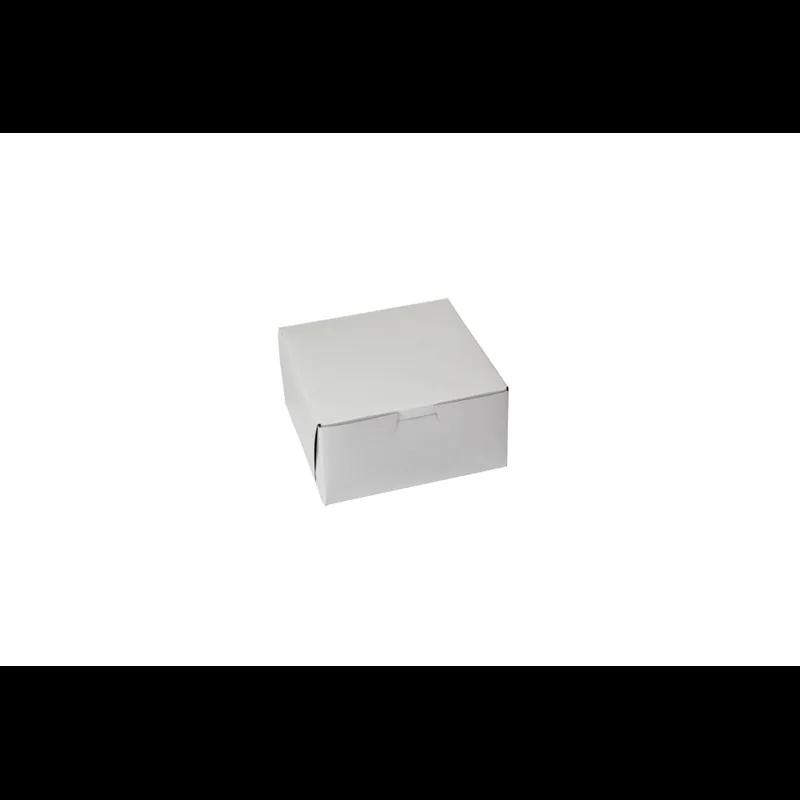 Bakery Box 6X6X3 IN Paperboard White Corner Lock 1-Piece 250/Case