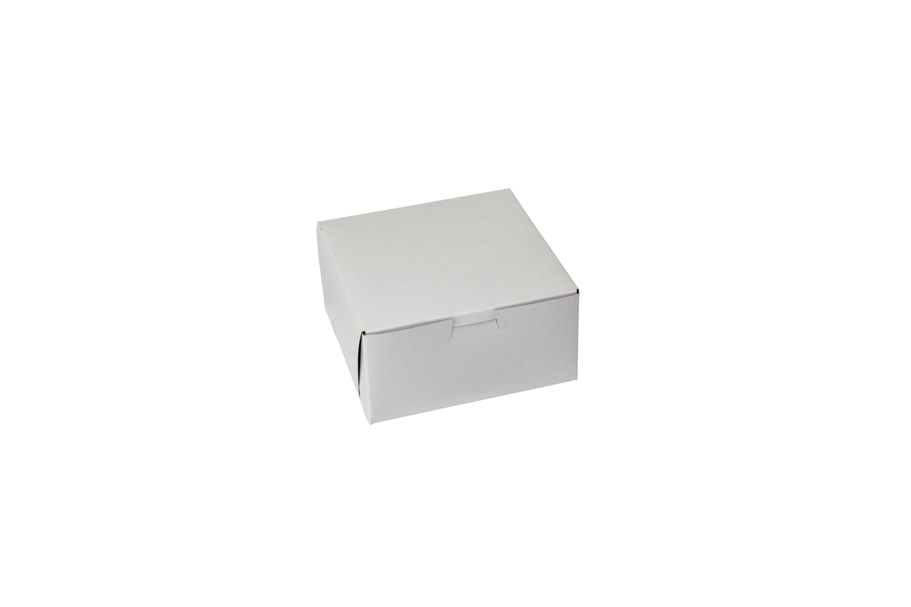 Bakery Box 6X6X3 IN Paperboard White Corner Lock 1-Piece 250/Case